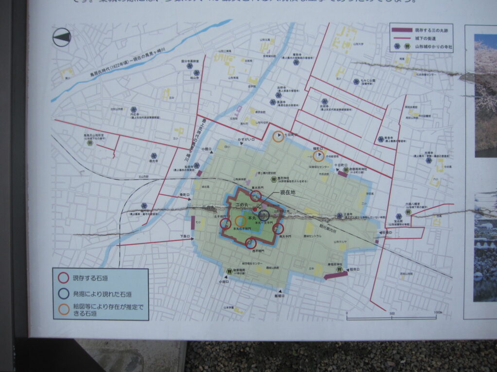 山形城の石垣マップ（縄張り図にもなっているので、ありがたい！）